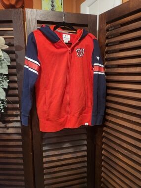 Fanatics  Washington Nationals Red and Navy Full-Zip Hoodie